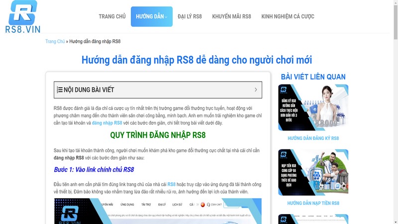 Rs8.vin - Trang đại lý chính thức của nhà cái RS8 uy tín nhất Việt Nam 2 Hướng Dẫn Mang Đến Thông Tin Cách Thức Tham Gia Nhanh Chóng