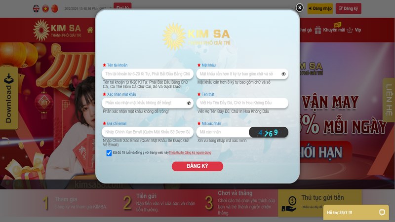 Đăng ký Kimsa - Hướng dẫn tạo tài khoản cho người mới 2 Tạo Tài Khoản Thành Công Cần Tiến Hành Bổ Sung Thông Tin Liên Quan